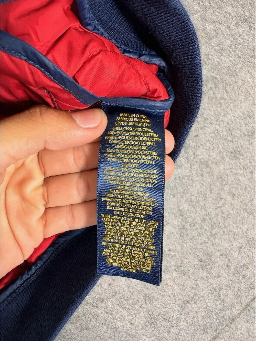 Polo Ralph Lauren Vest Jacket Youth Large Blue Quilted Snap Puffer Pony Logo
